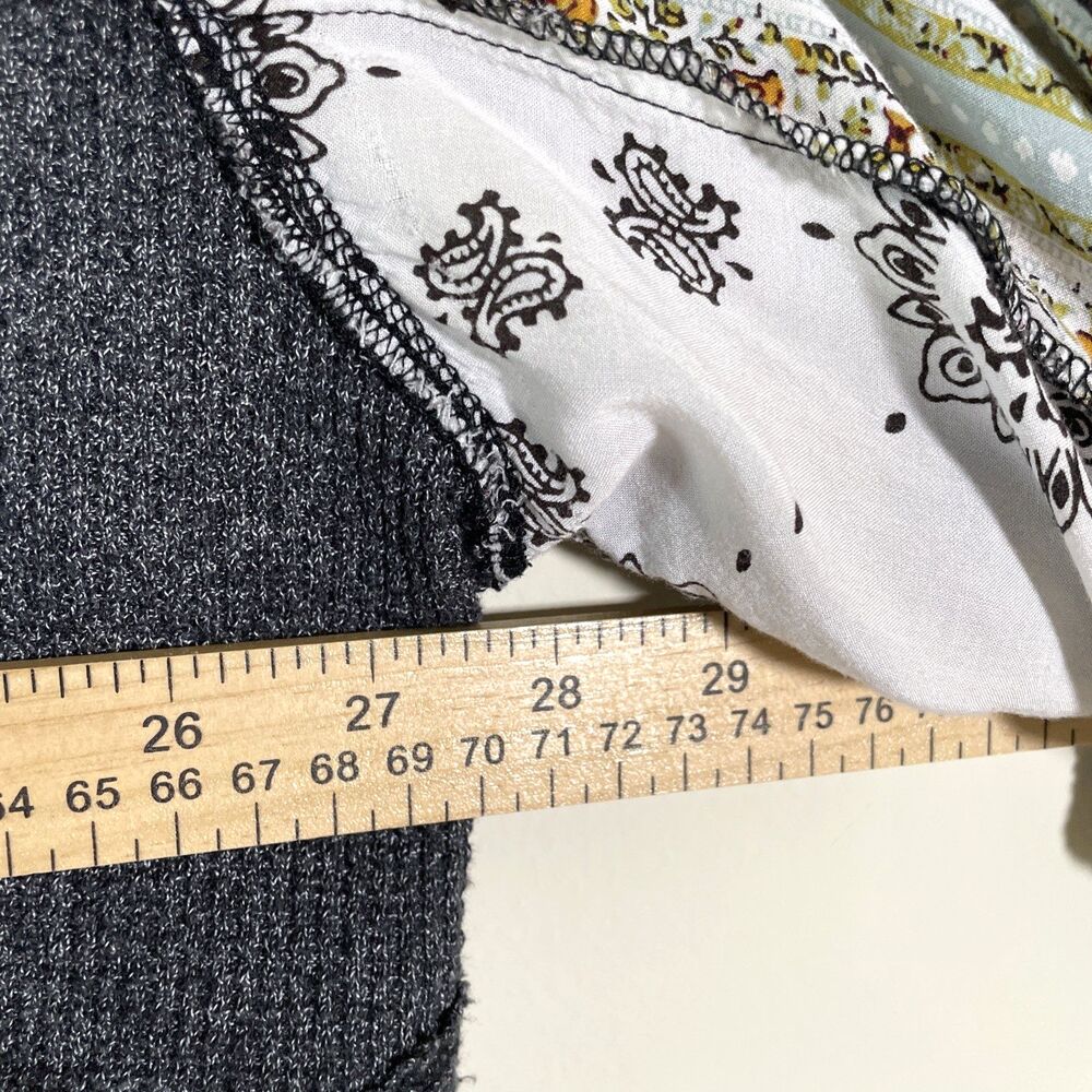 We The Free People Blossom Thermal Top Size Small Pullover Dark Gray Boho - Picture 5 of 10